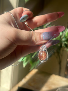 S925 Red Rutile Pendant