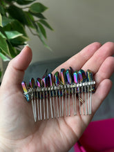 Load image into Gallery viewer, Titanium Aura Quartz Hair Comb