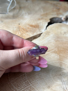 S925 Amethyst DT Point Ring