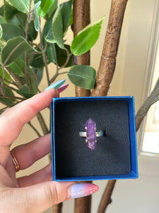 S925 Amethyst DT Point Ring