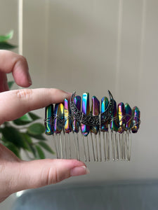 Titanium Aura Quartz Hair Comb