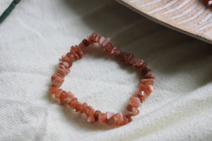 Peach Moonstone Chip Bracelet